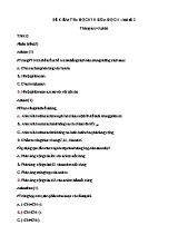 Đề kiểm tra học kì II môn Hóa học 11  Bài số 3